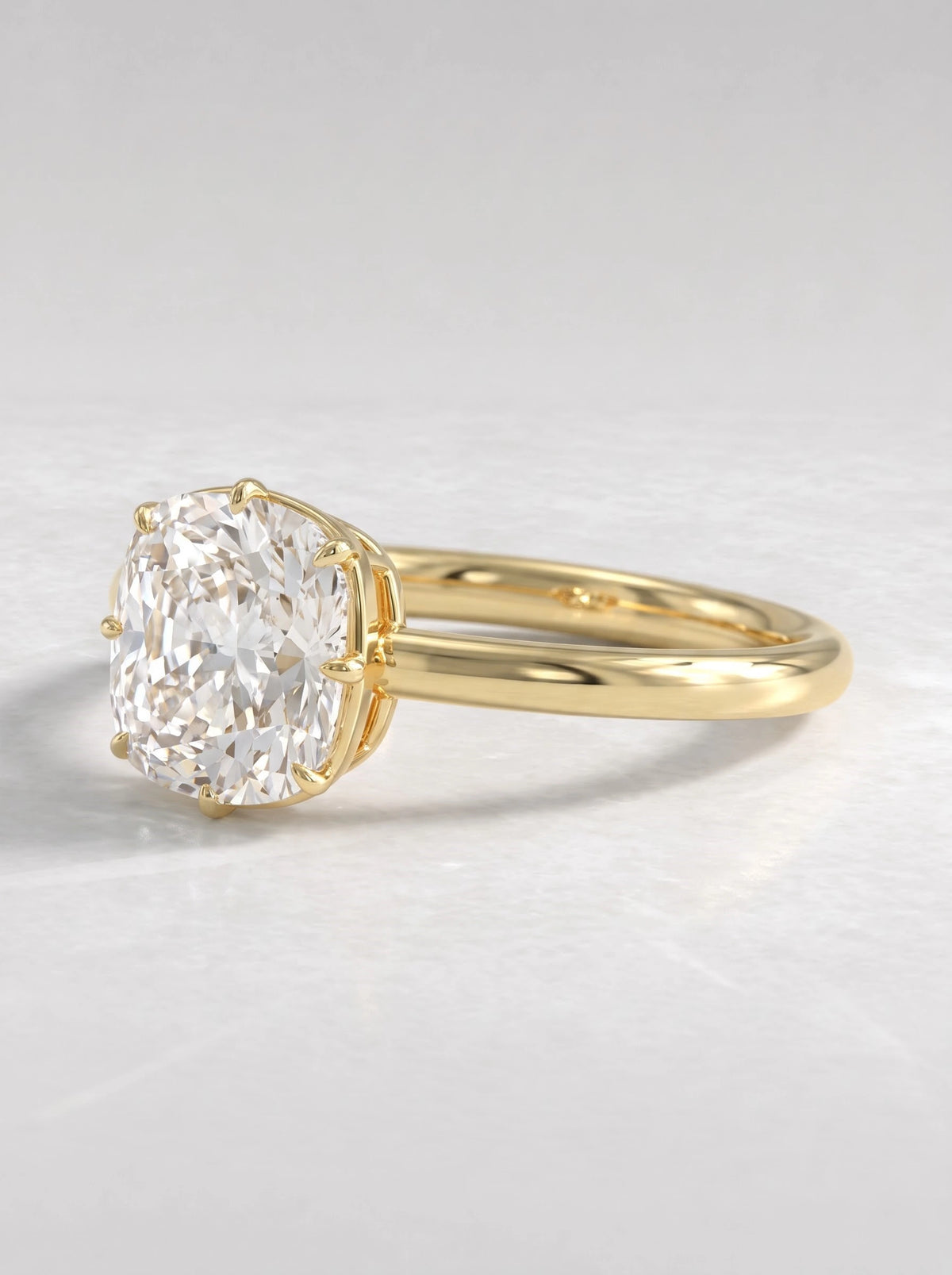 Cushion Cut Lab-Grown Diamond Ethereal Solitaire Engagement Ring - View 3