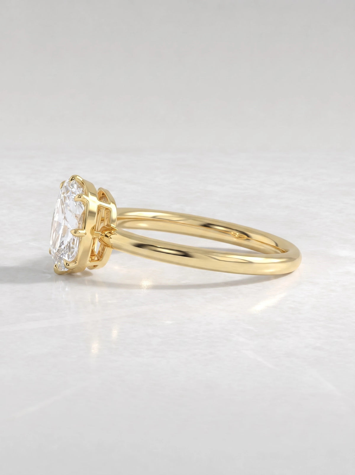 Cushion Cut Lab-Grown Diamond Ethereal Solitaire Engagement Ring - View 4