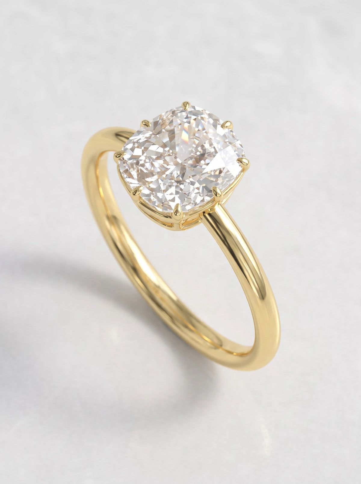 Cushion Cut Lab-Grown Diamond Ethereal Solitaire Engagement Ring - View 7