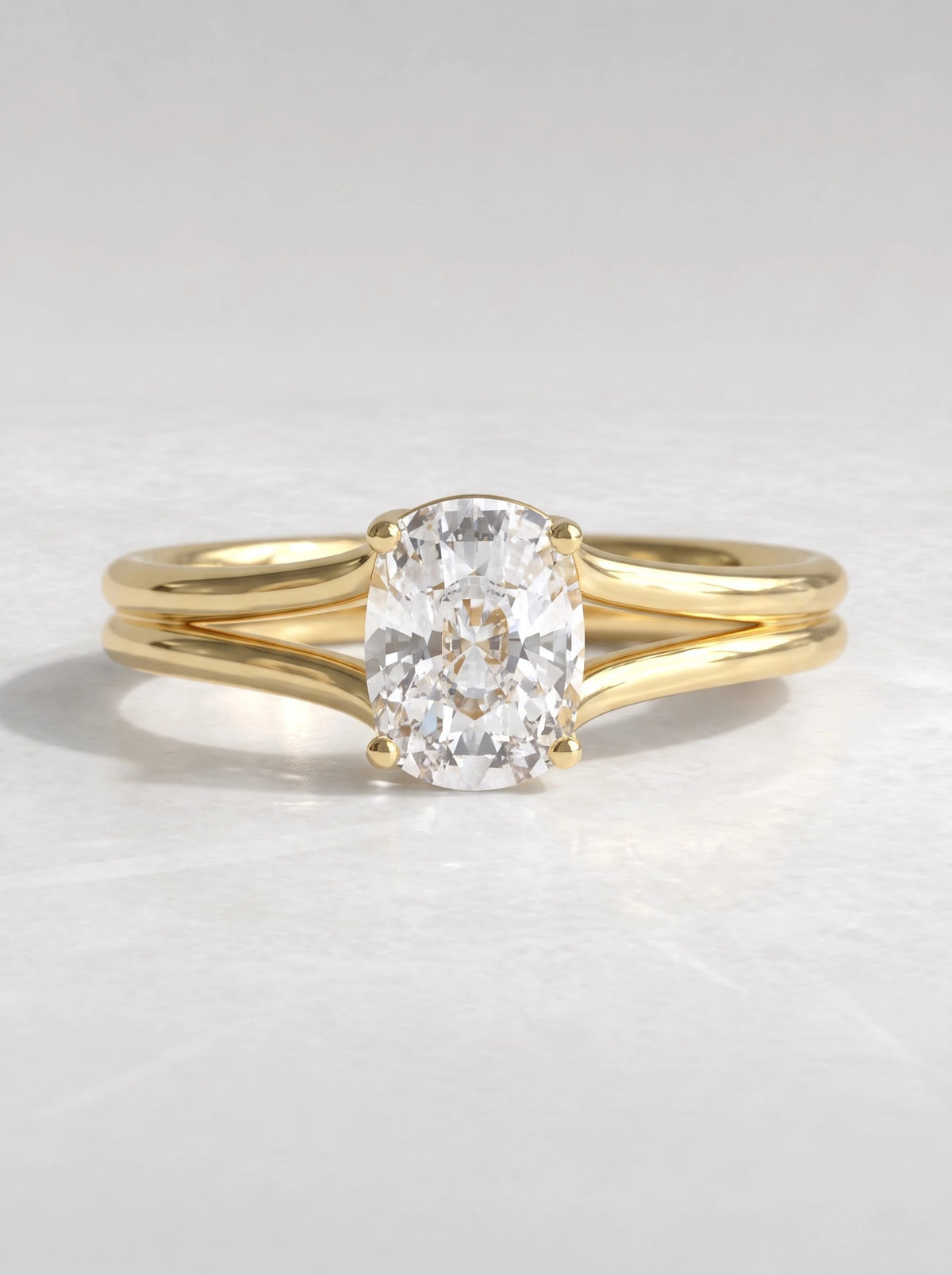 Cushion Cut Lab Grown Diamond Solitaire Engagement Ring - View 2