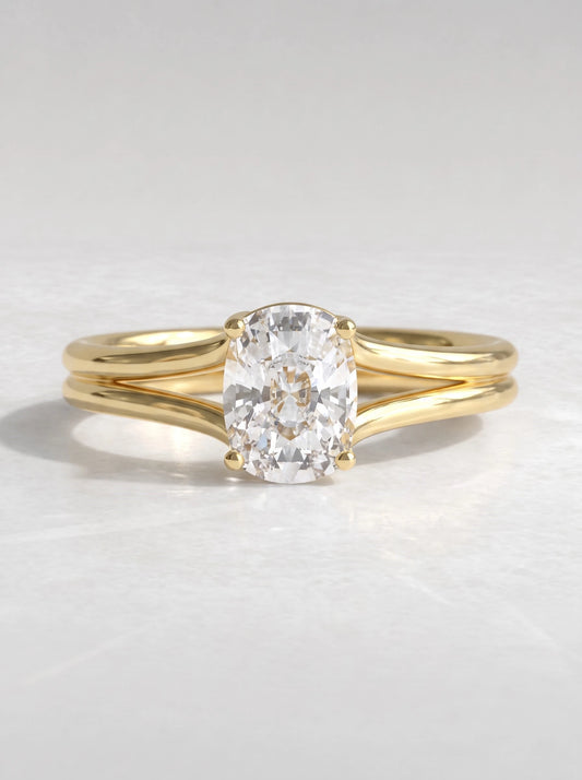 Cushion Cut Lab Grown Diamond Solitaire Engagement Ring - View 2