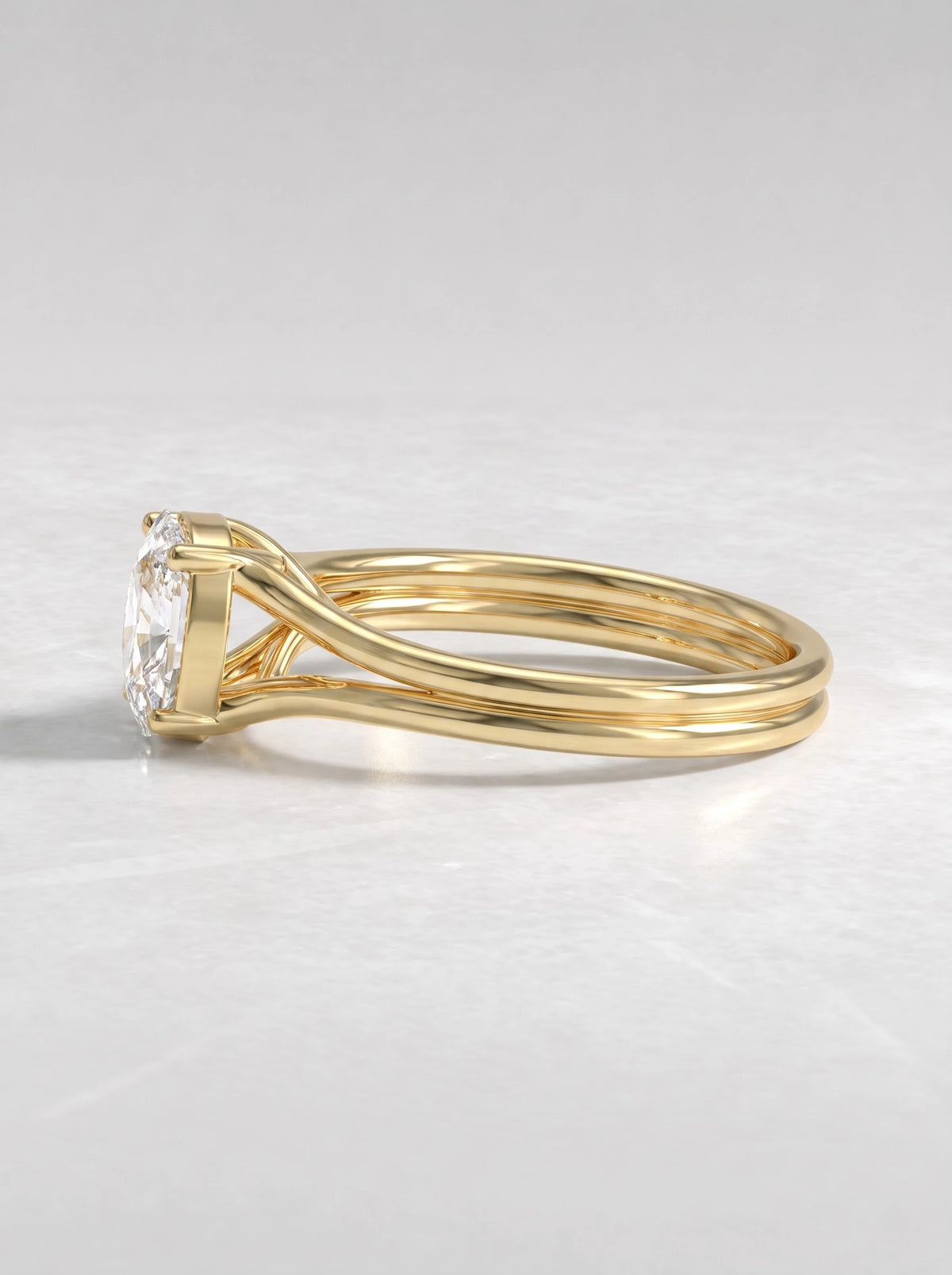 Cushion Cut Lab Grown Diamond Solitaire Engagement Ring - View 4