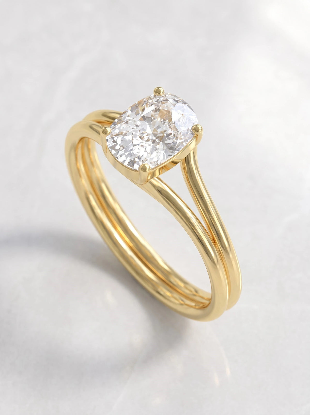 Cushion Cut Lab Grown Diamond Solitaire Engagement Ring - View 7