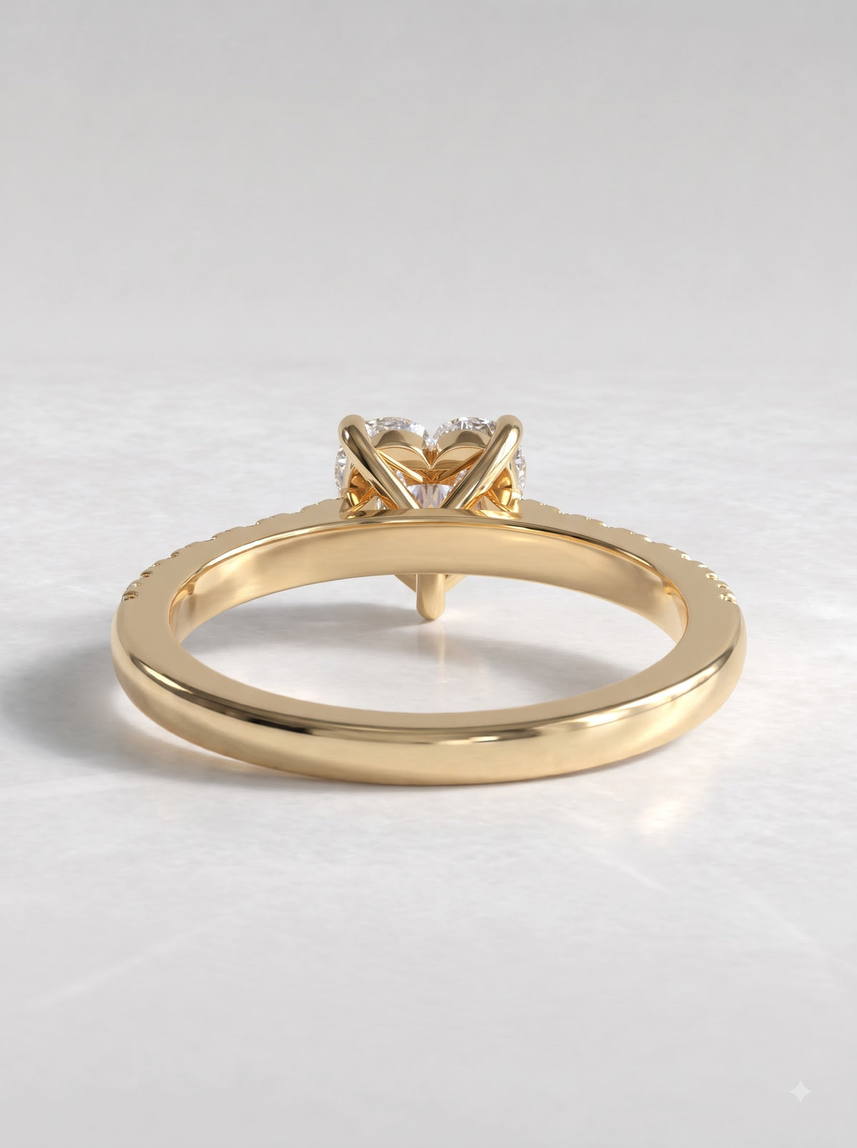 1 CT Heart Cut Lab Grown Diamond Accent Engagement Ring - View 4