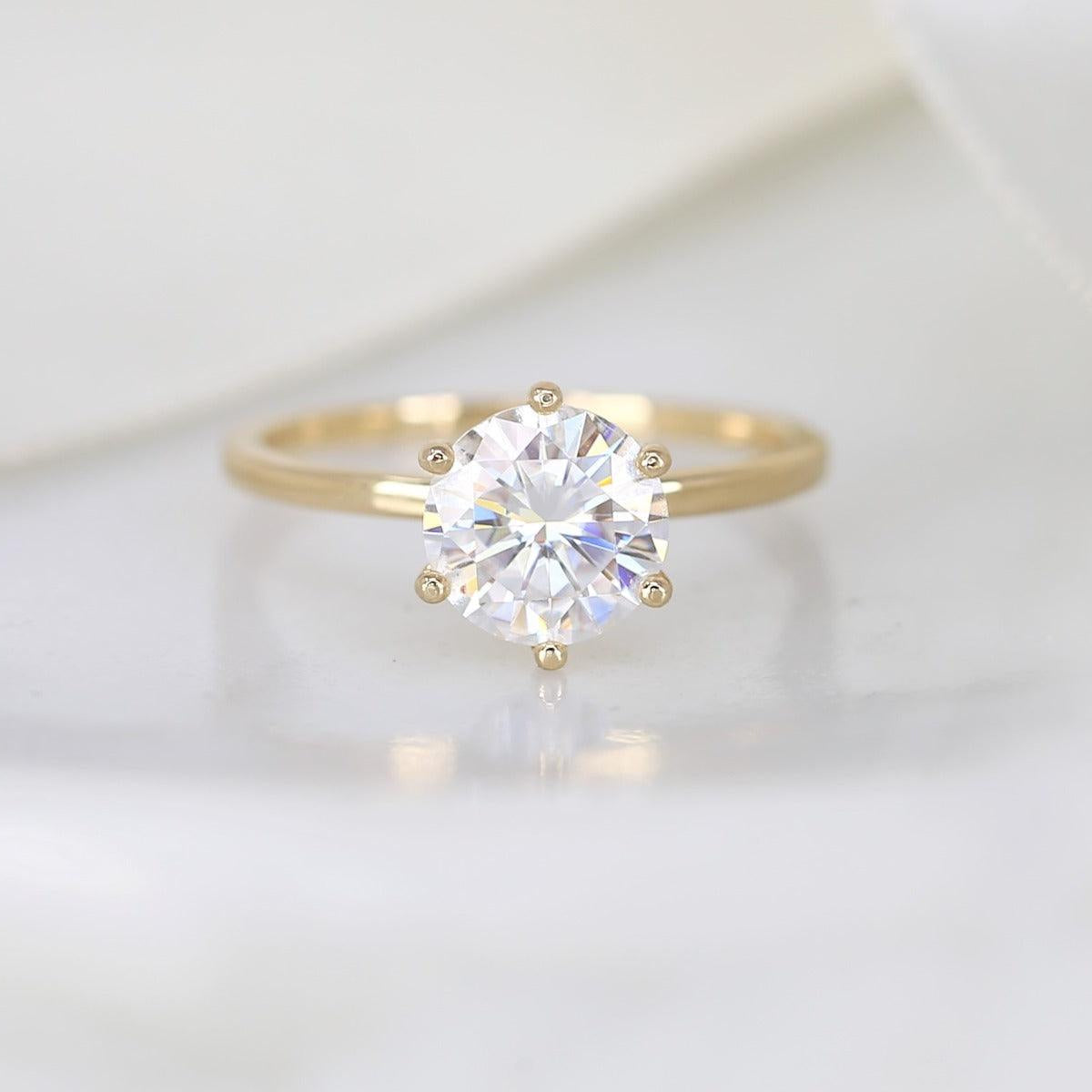 2 CT Round Solitaire Lab Grown Diamond Engagement Ring