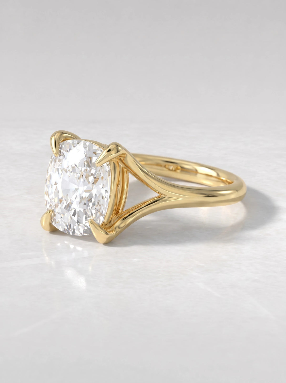 Enduring Solitaire Cushion Cut Lab-Grown Diamond Bridal Ring - View 2