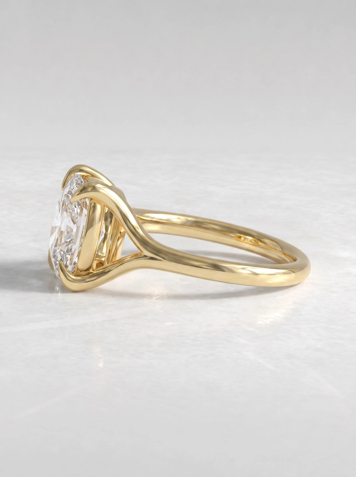 Enduring Solitaire Cushion Cut Lab-Grown Diamond Bridal Ring - View 3