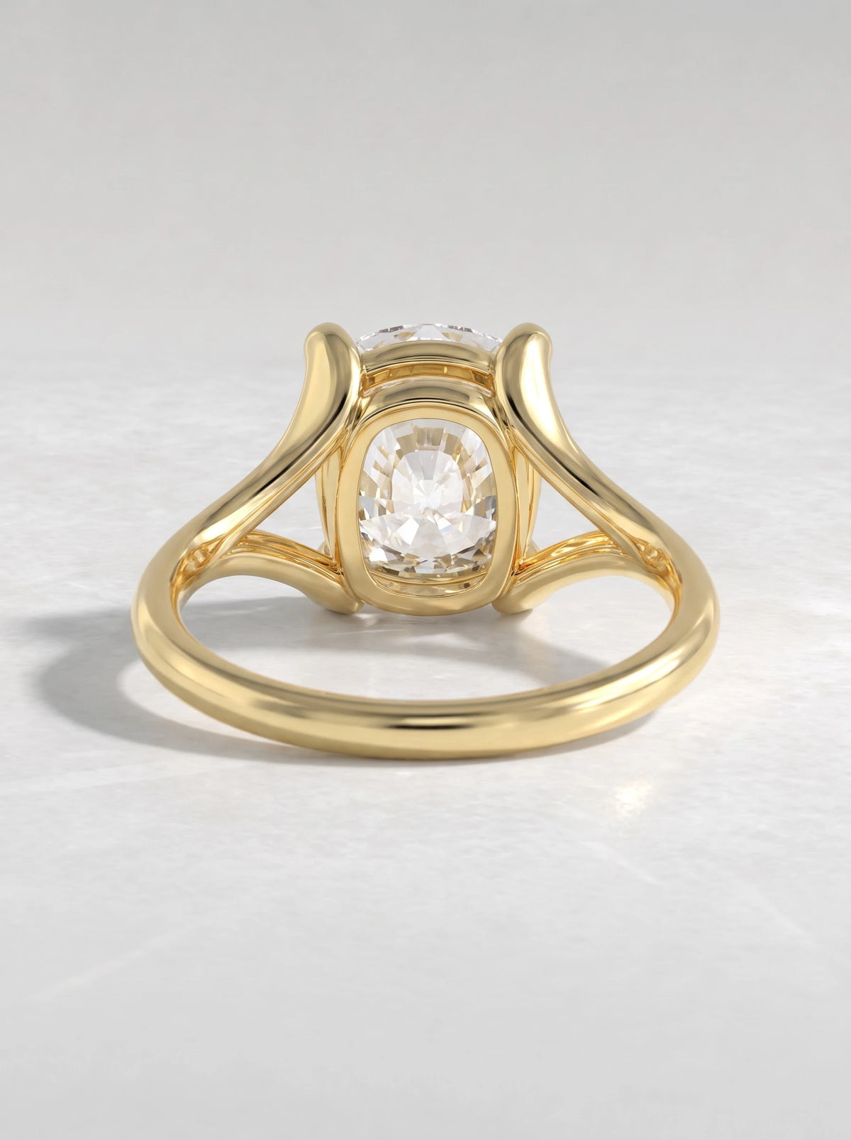 Enduring Solitaire Cushion Cut Lab-Grown Diamond Bridal Ring - View 4