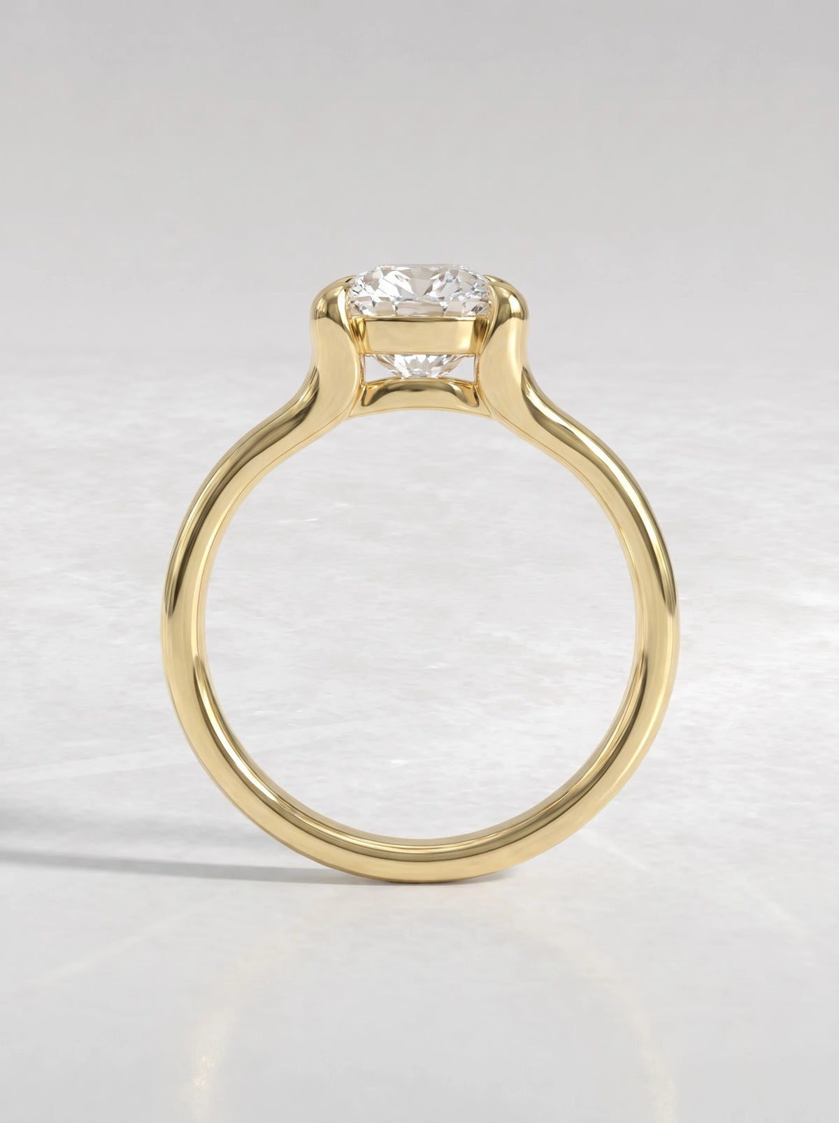 Enduring Solitaire Cushion Cut Lab-Grown Diamond Bridal Ring - View 5