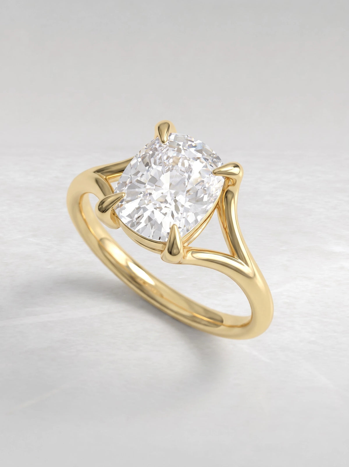 Enduring Solitaire Cushion Cut Lab-Grown Diamond Bridal Ring - View 6