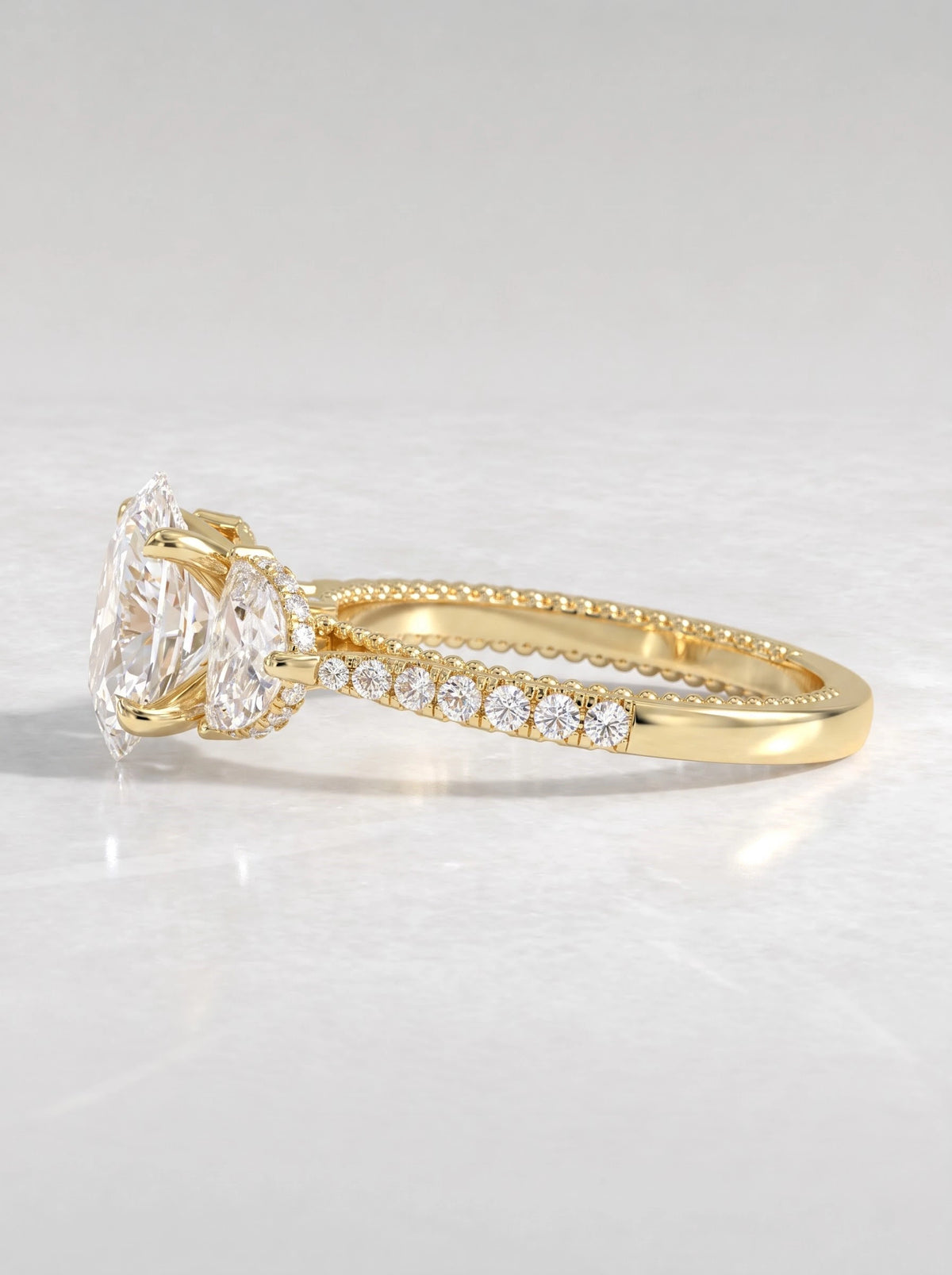 Heirloom Seven Stone, Solitare With Accent Oval Cut Lab-Grown Diamond Bridal Ring - View 4