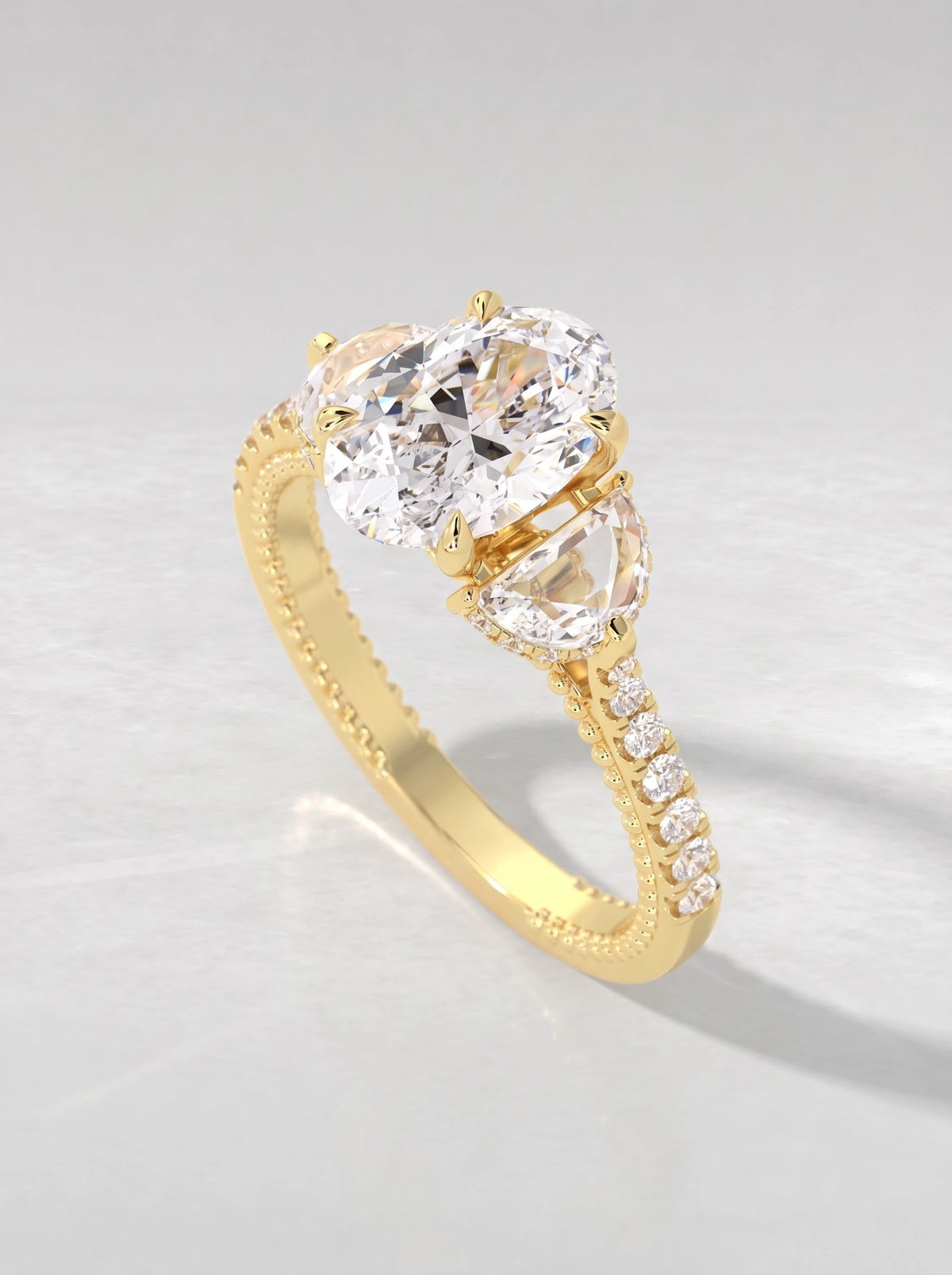 Heirloom Seven Stone, Solitare With Accent Oval Cut Lab-Grown Diamond Bridal Ring - View 7