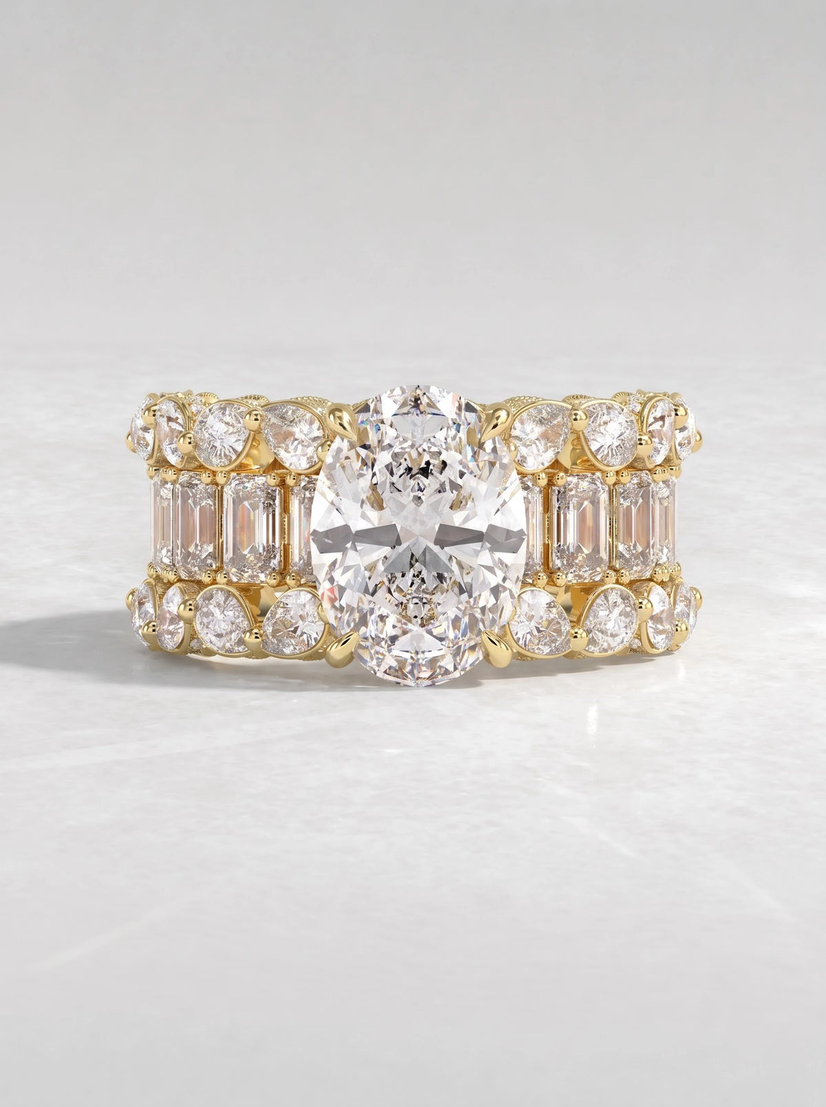 Heirloom Solitare With Accent Oval Cut Lab-Grown Diamond Engagement Ring