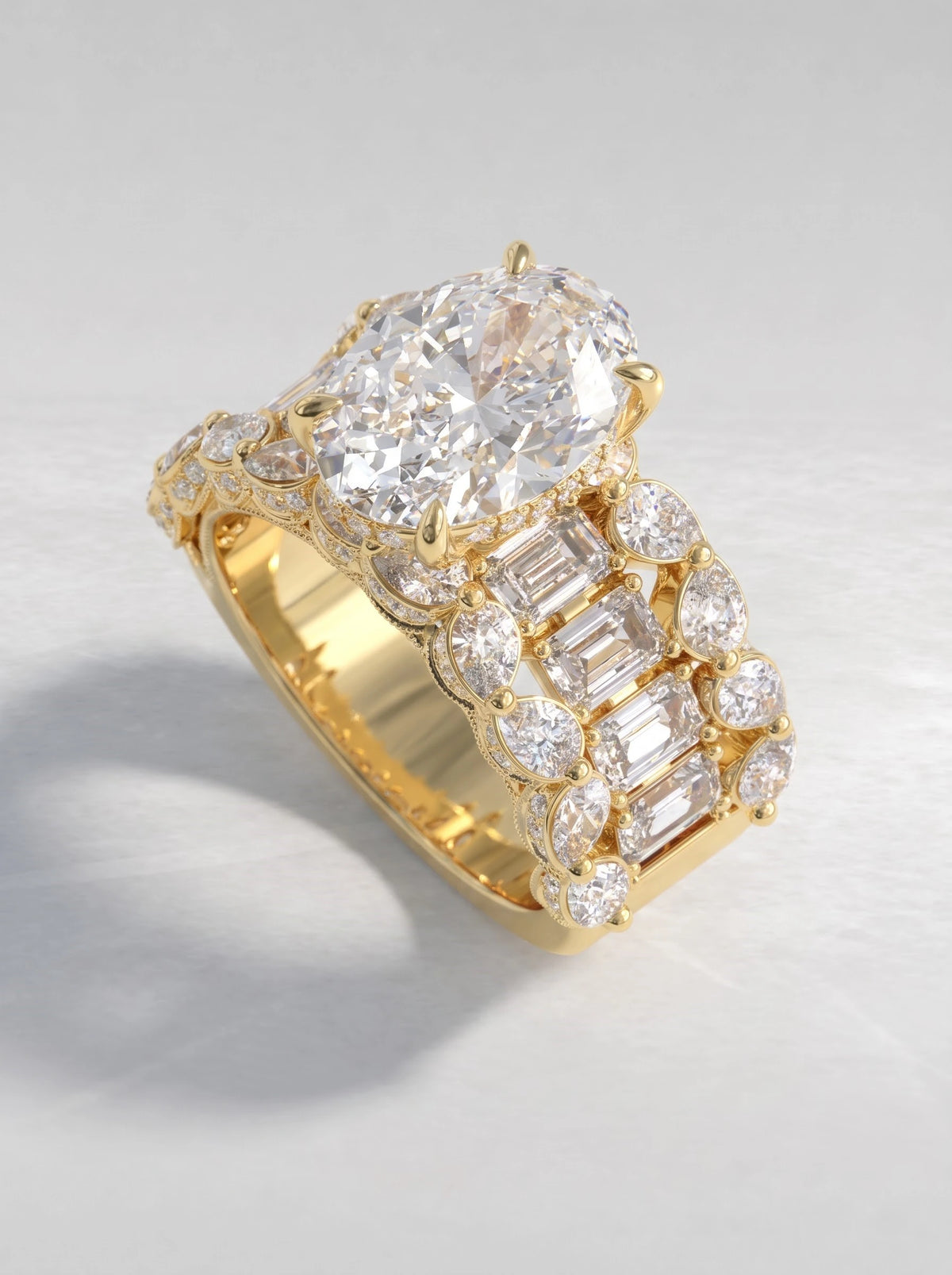 Heirloom Solitare With Accent Oval Cut Lab-Grown Diamond Engagement Ring - View 7