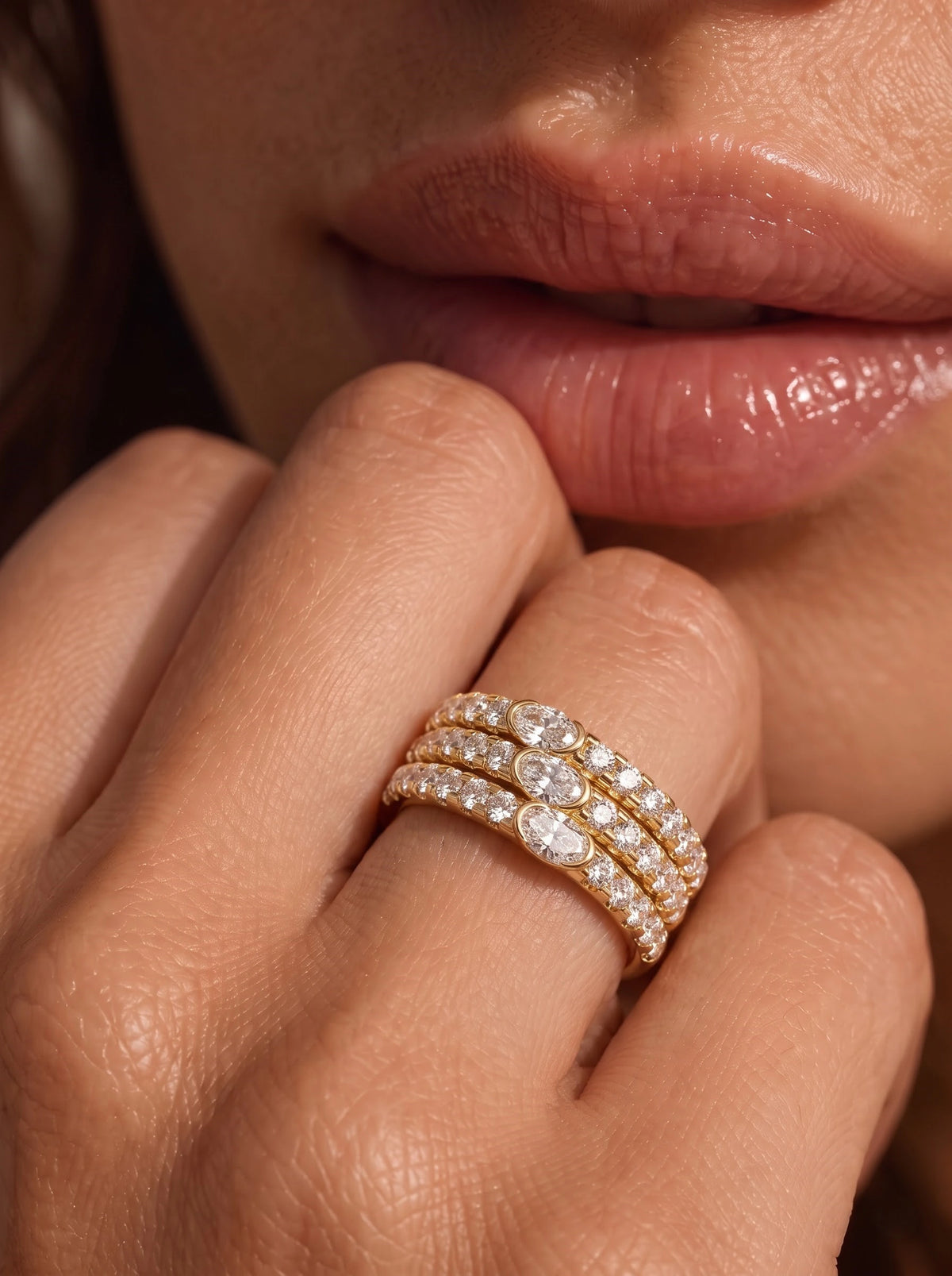Lab-Grown Diamond Ethereal Solitare With Accent Engagement Ring