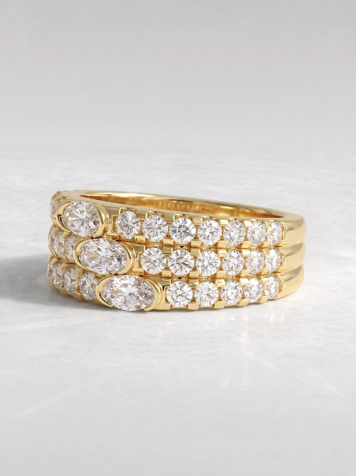 Lab-Grown Diamond Ethereal Solitare With Accent Engagement Ring - View 3