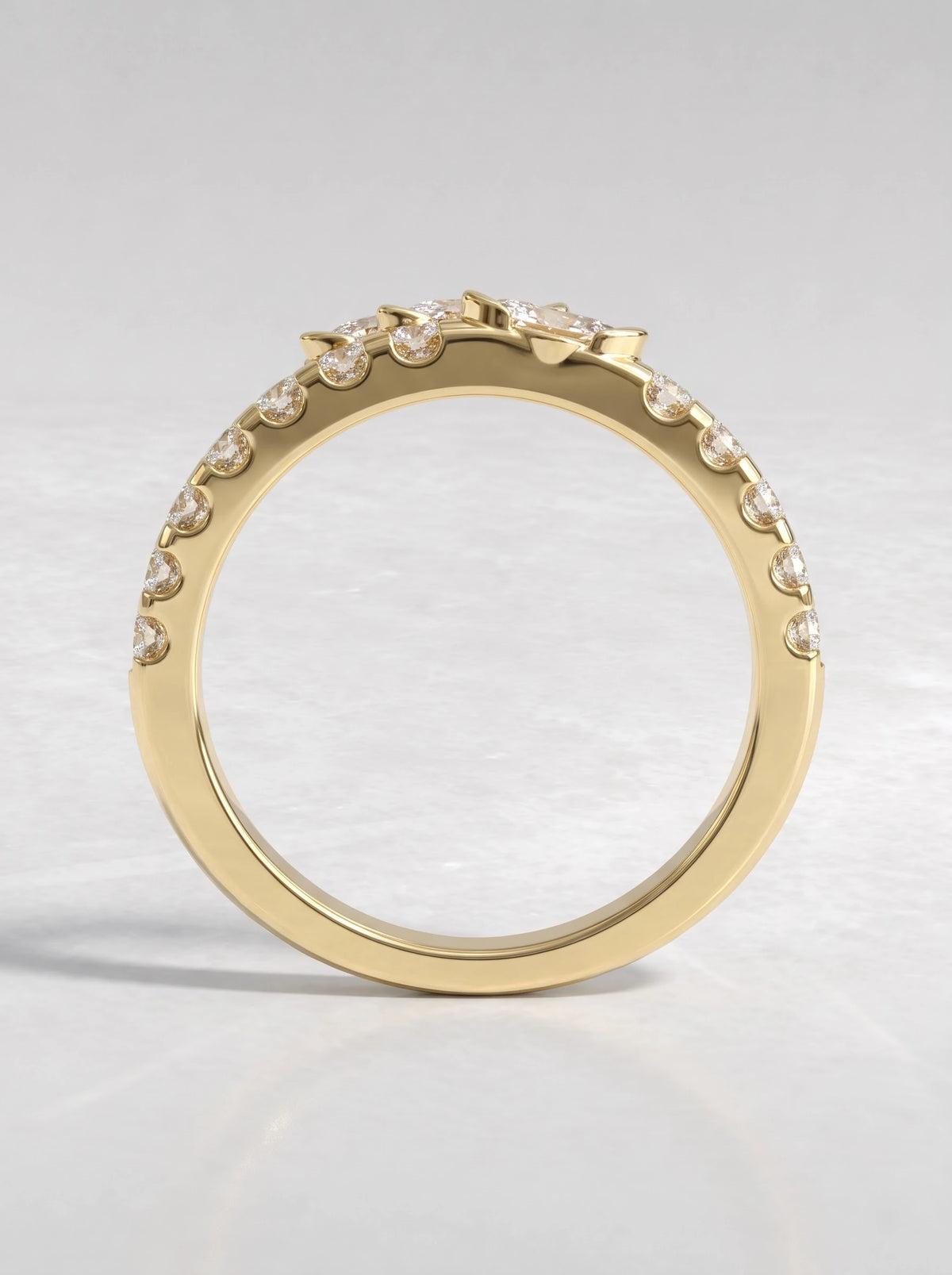 Lab-Grown Diamond Ethereal Solitare With Accent Engagement Ring - View 6