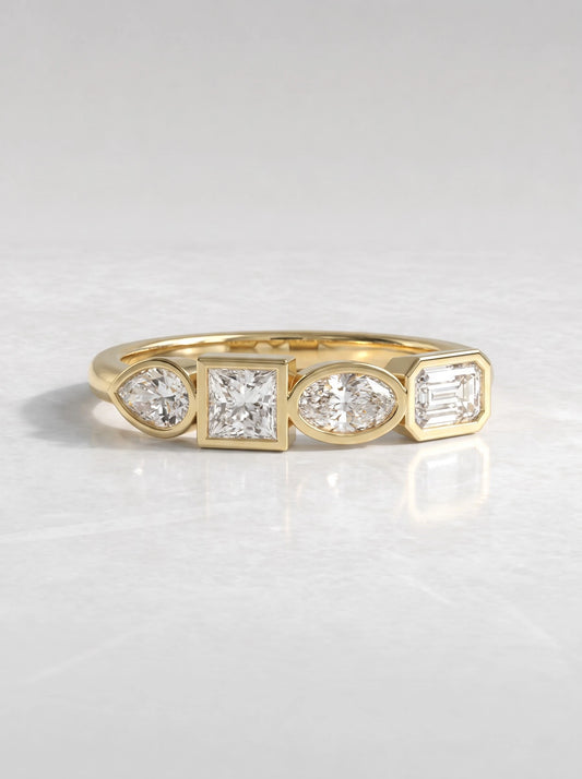 Lab-Grown Diamond Graceful Half Eternity Band Shimmering Eternity Band - View 2