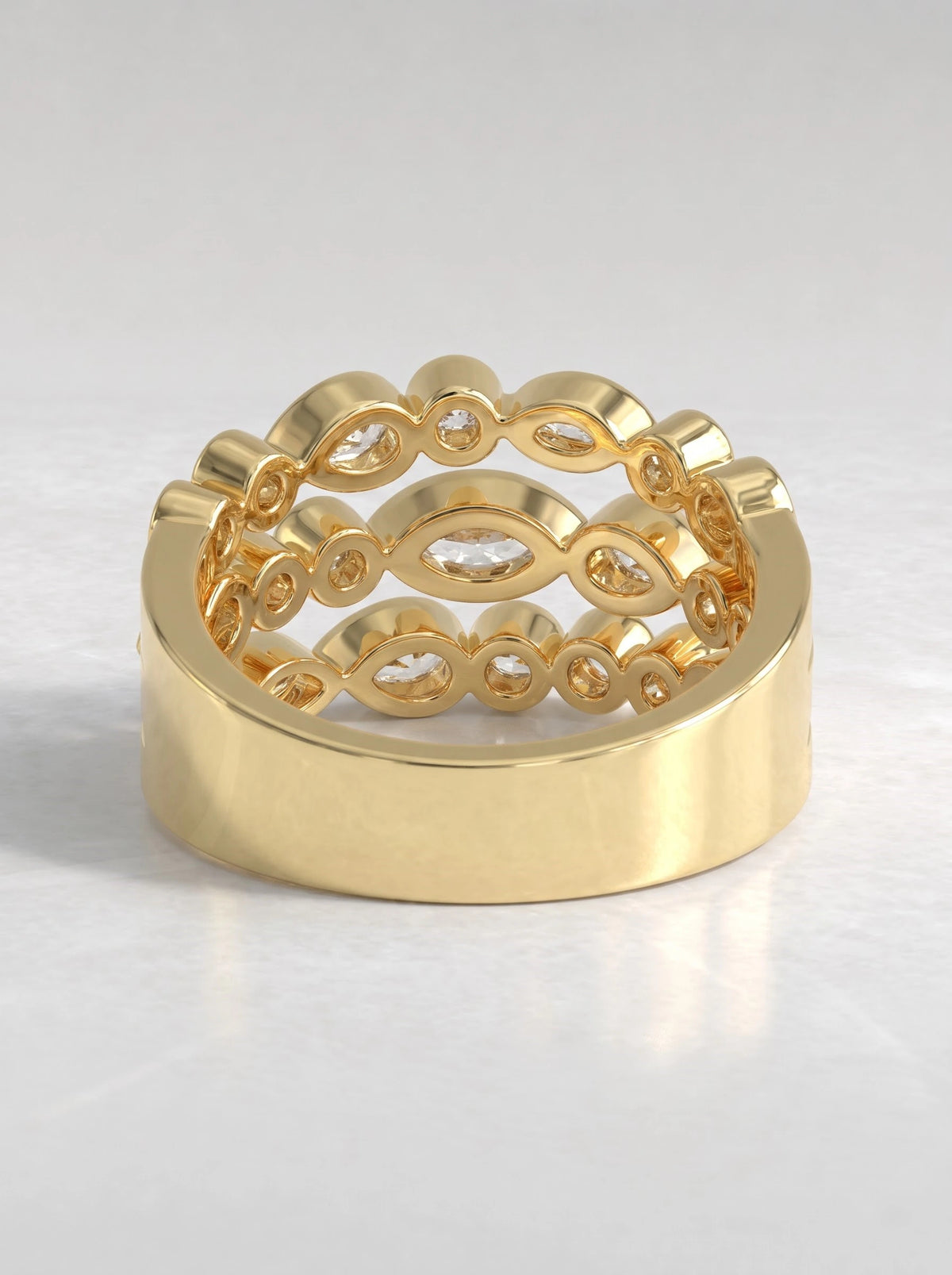 Lab Grown Diamond Half Eternity Band Ring - View 4