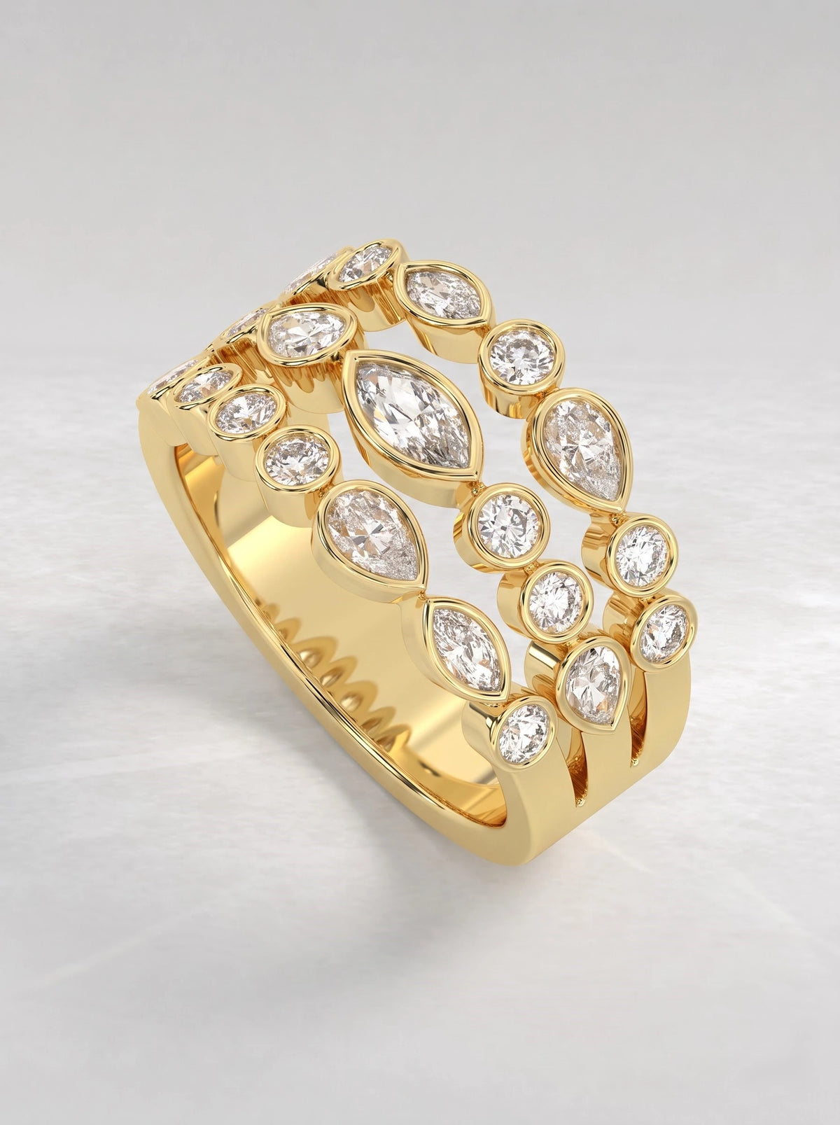 Lab Grown Diamond Half Eternity Band Ring - View 6