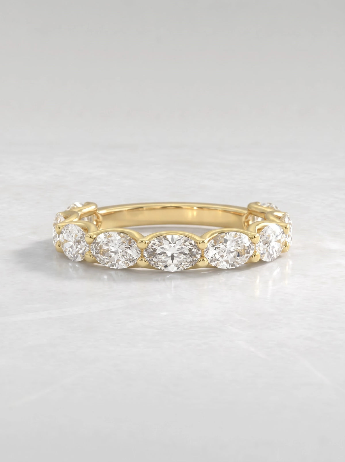 Lab-Grown Diamond Refined Half Eternity Band Shimmering Fine Band - View 2