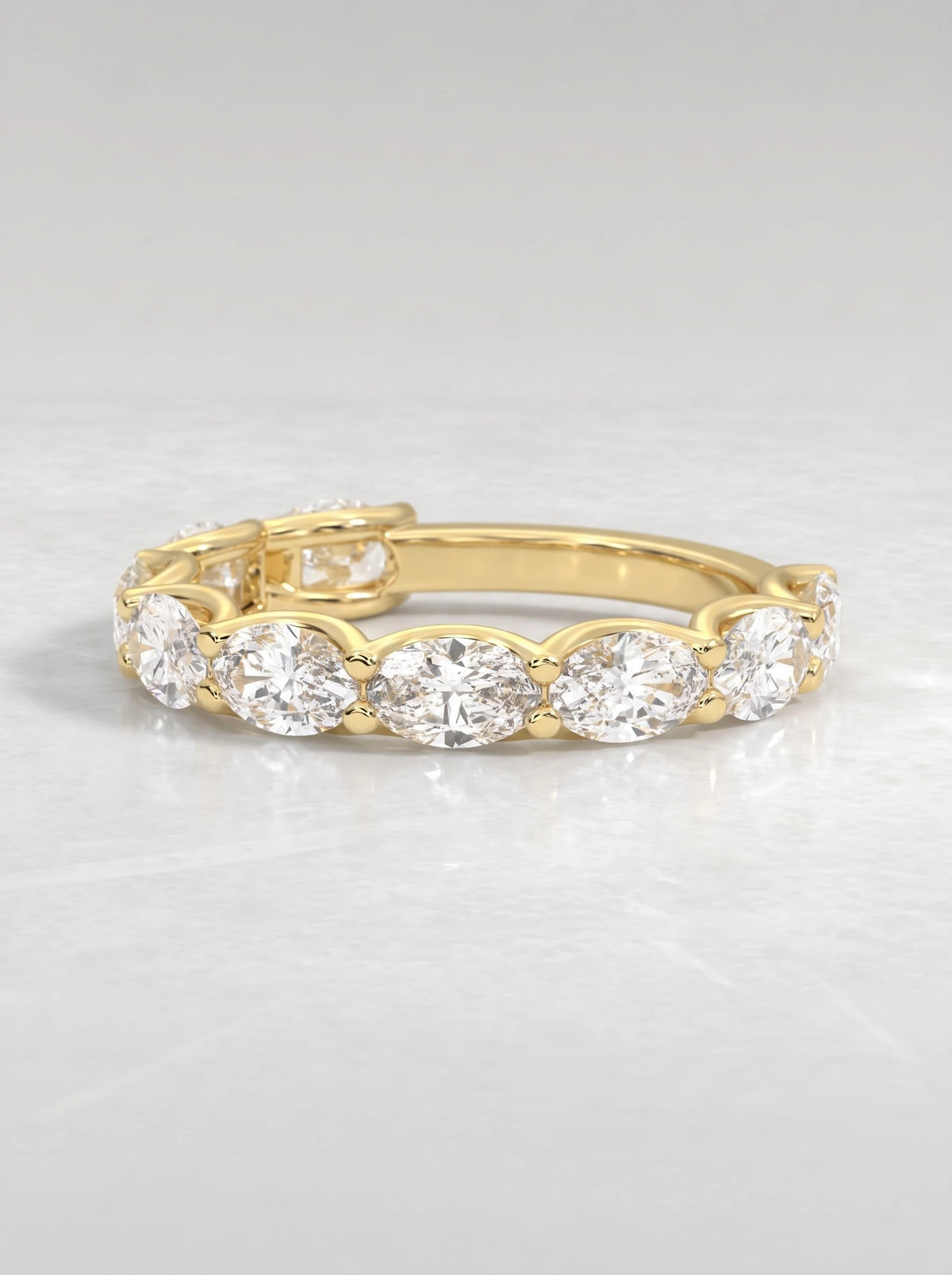 Lab-Grown Diamond Refined Half Eternity Band Shimmering Fine Band - View 3
