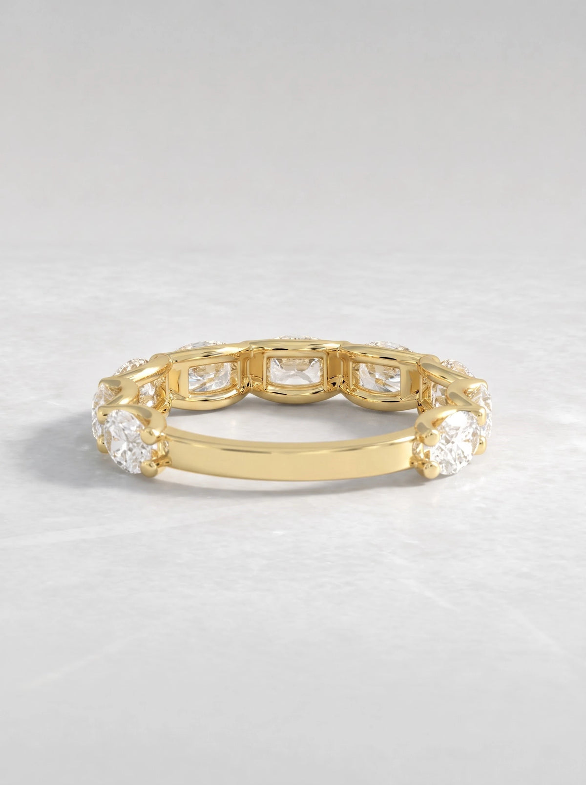 Lab-Grown Diamond Refined Half Eternity Band Shimmering Fine Band - View 5