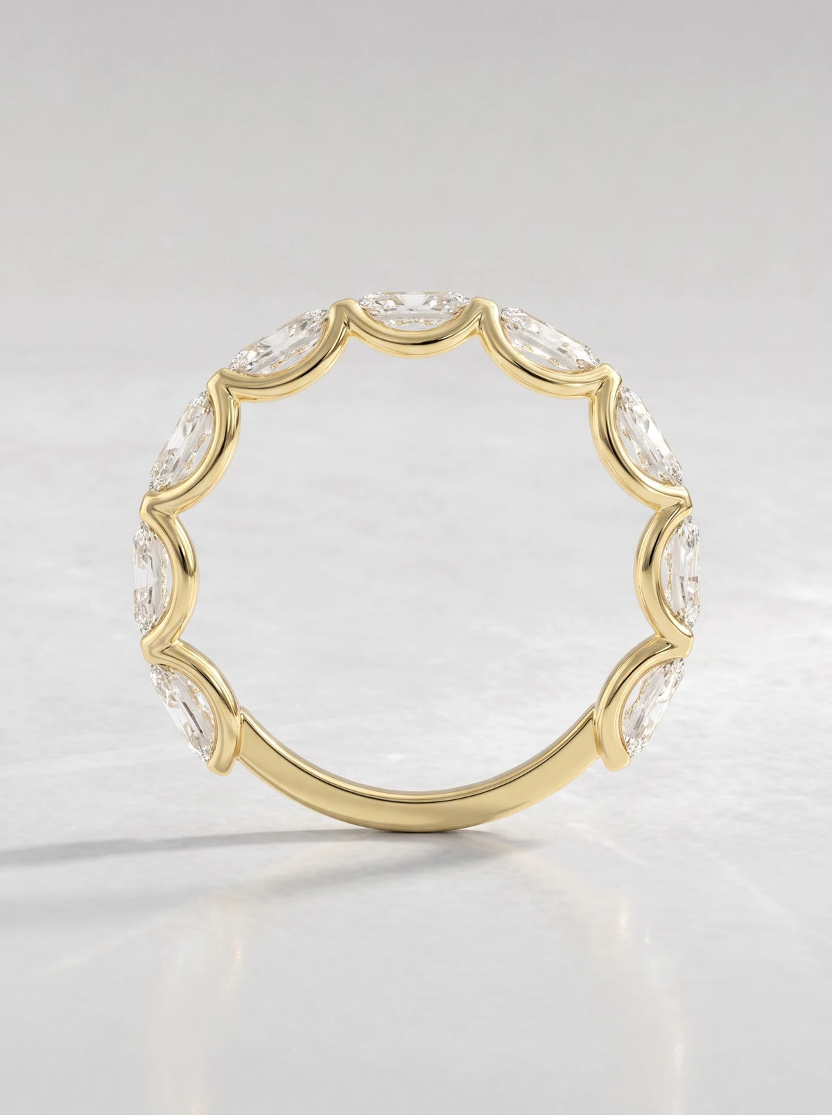 Lab-Grown Diamond Refined Half Eternity Band Shimmering Fine Band - View 6