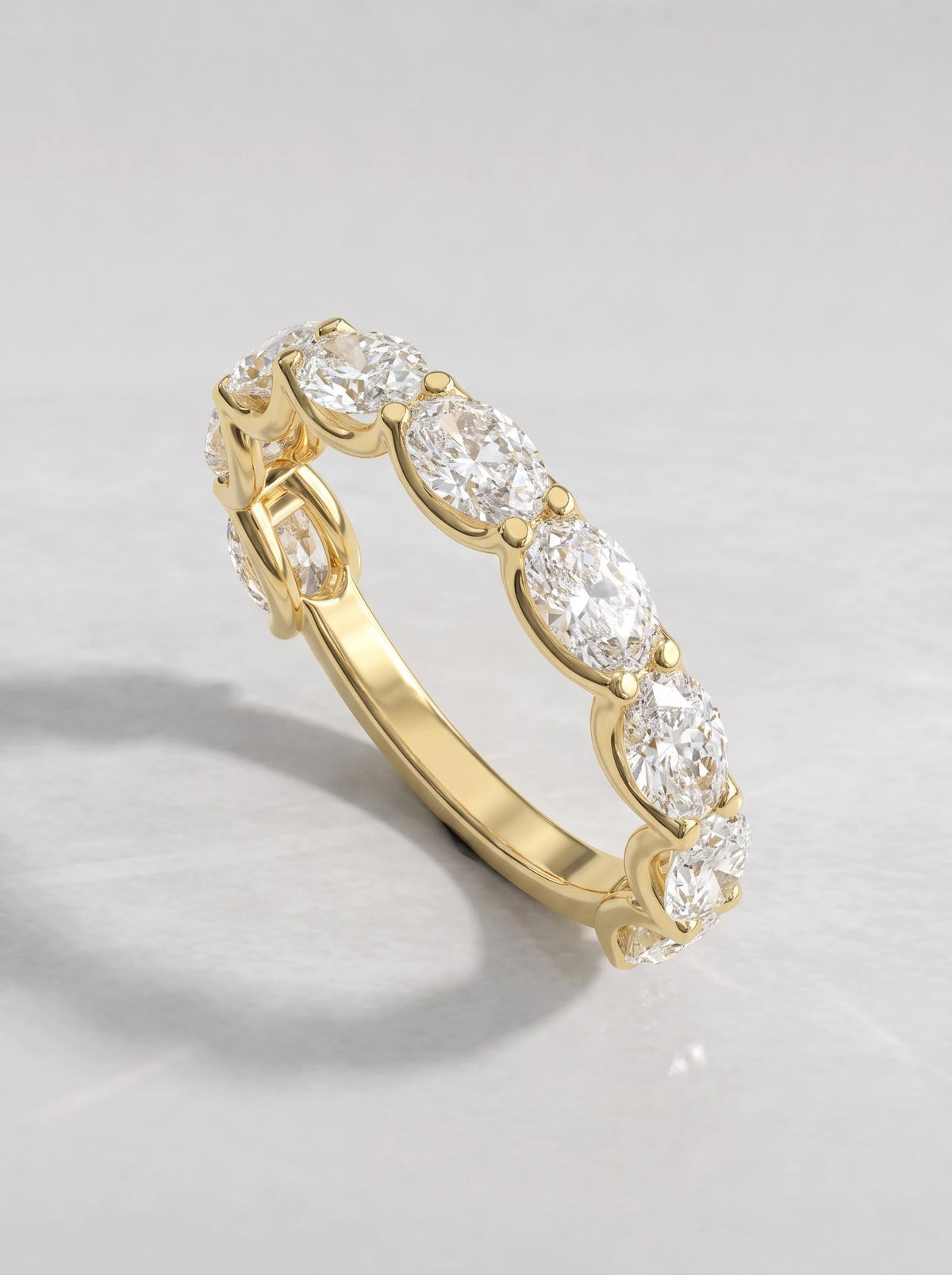Lab-Grown Diamond Refined Half Eternity Band Shimmering Fine Band - View 7
