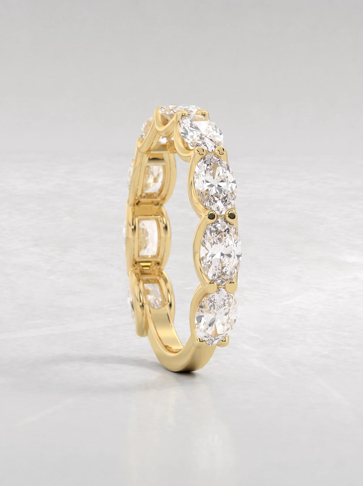 Lab-Grown Diamond Refined Half Eternity Band Shimmering Fine Band - View 8