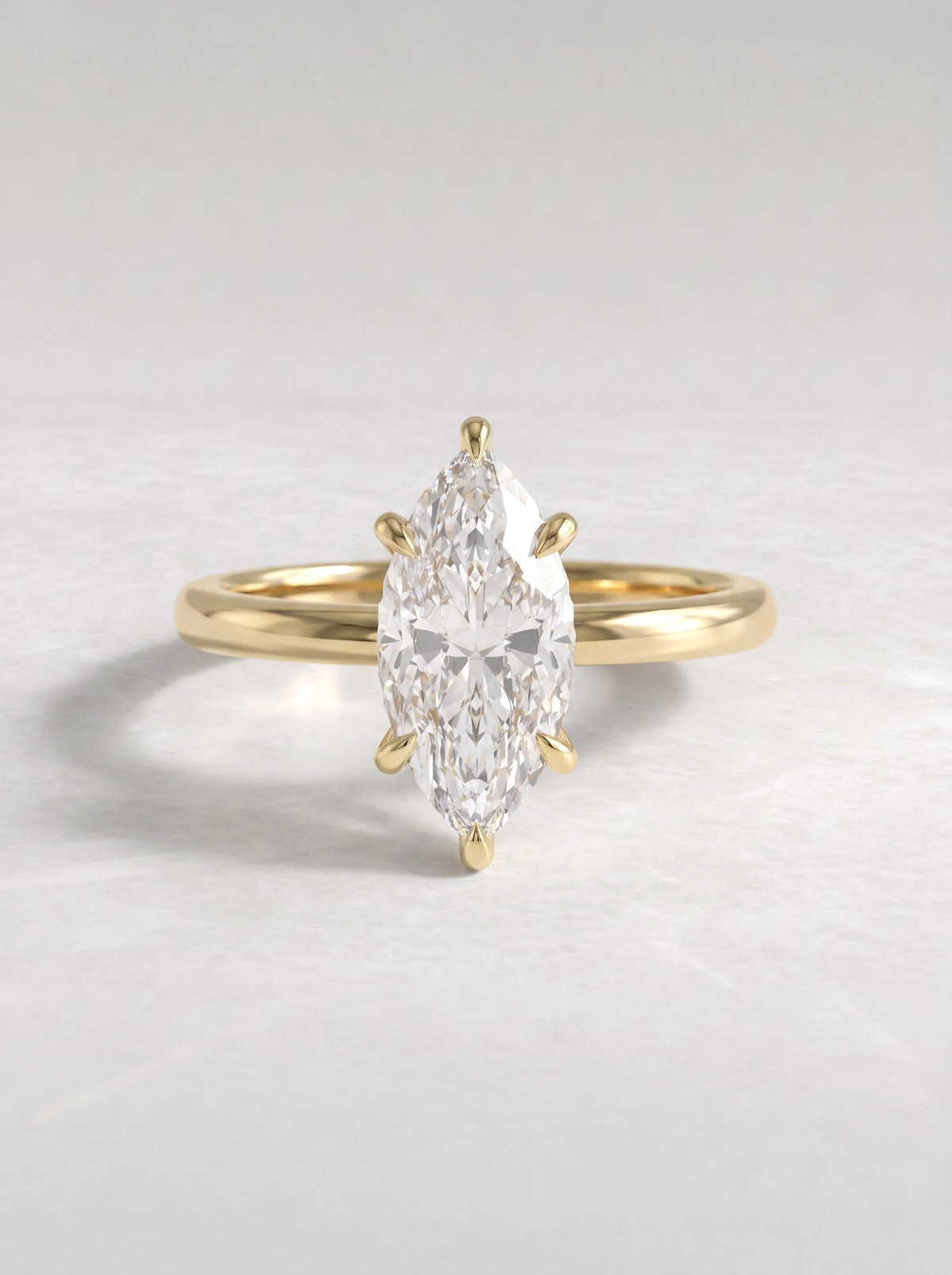 Marquise Cut Lab-Grown Diamond Refined Solitaire Shimmering Band Heirloom Ring