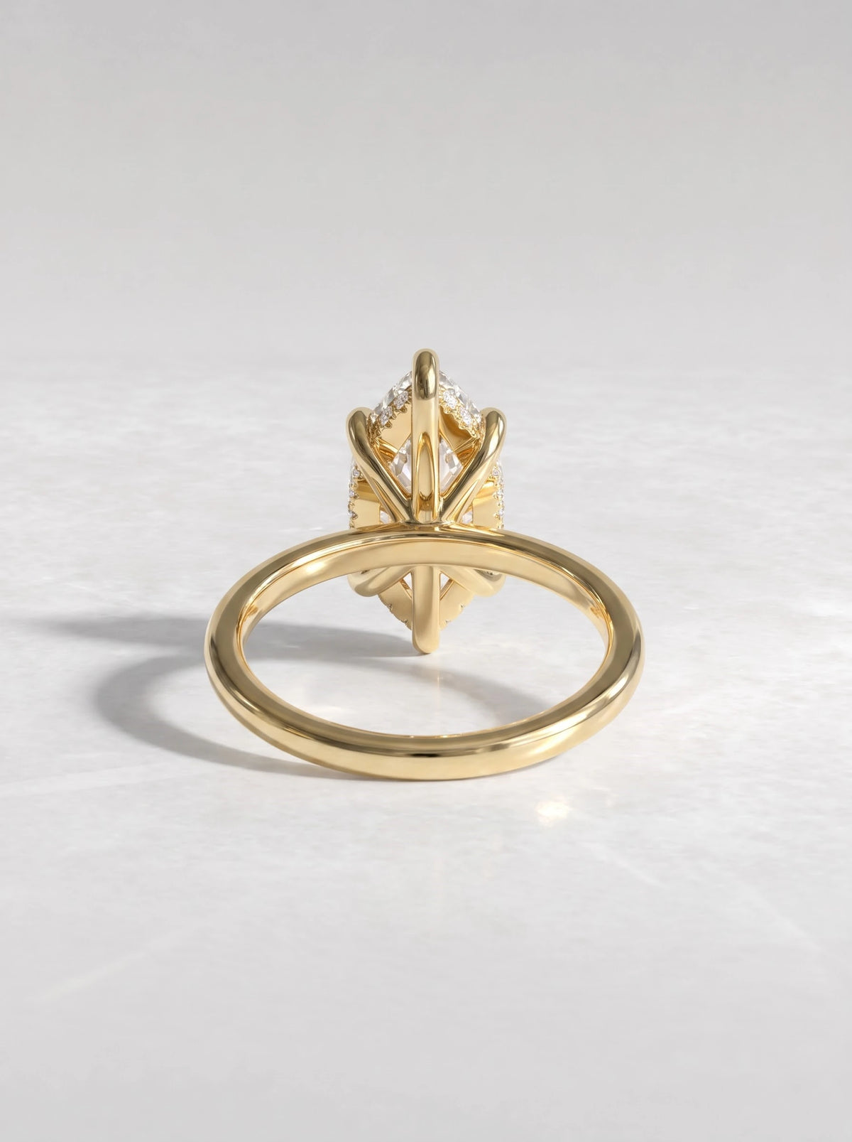 Marquise Cut Lab-Grown Diamond Refined Solitaire Shimmering Band Heirloom Ring - View 5