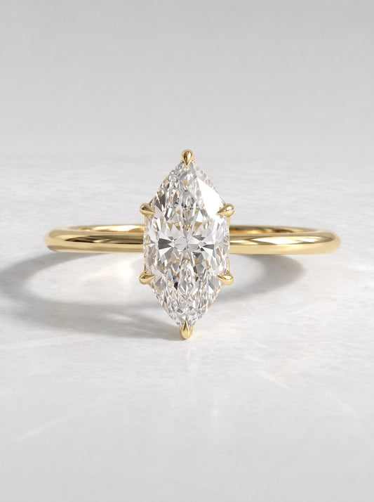 Marquise Cut Lab Grown Diamond Solitaire Engagement Ring