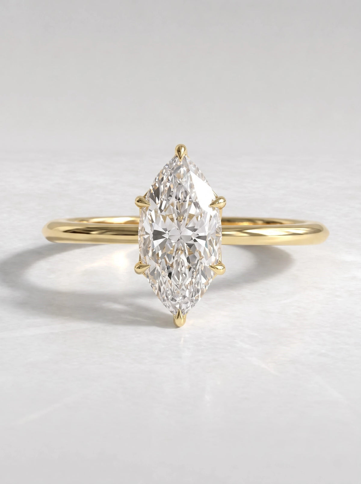 Marquise Cut Lab Grown Diamond Solitaire Engagement Ring