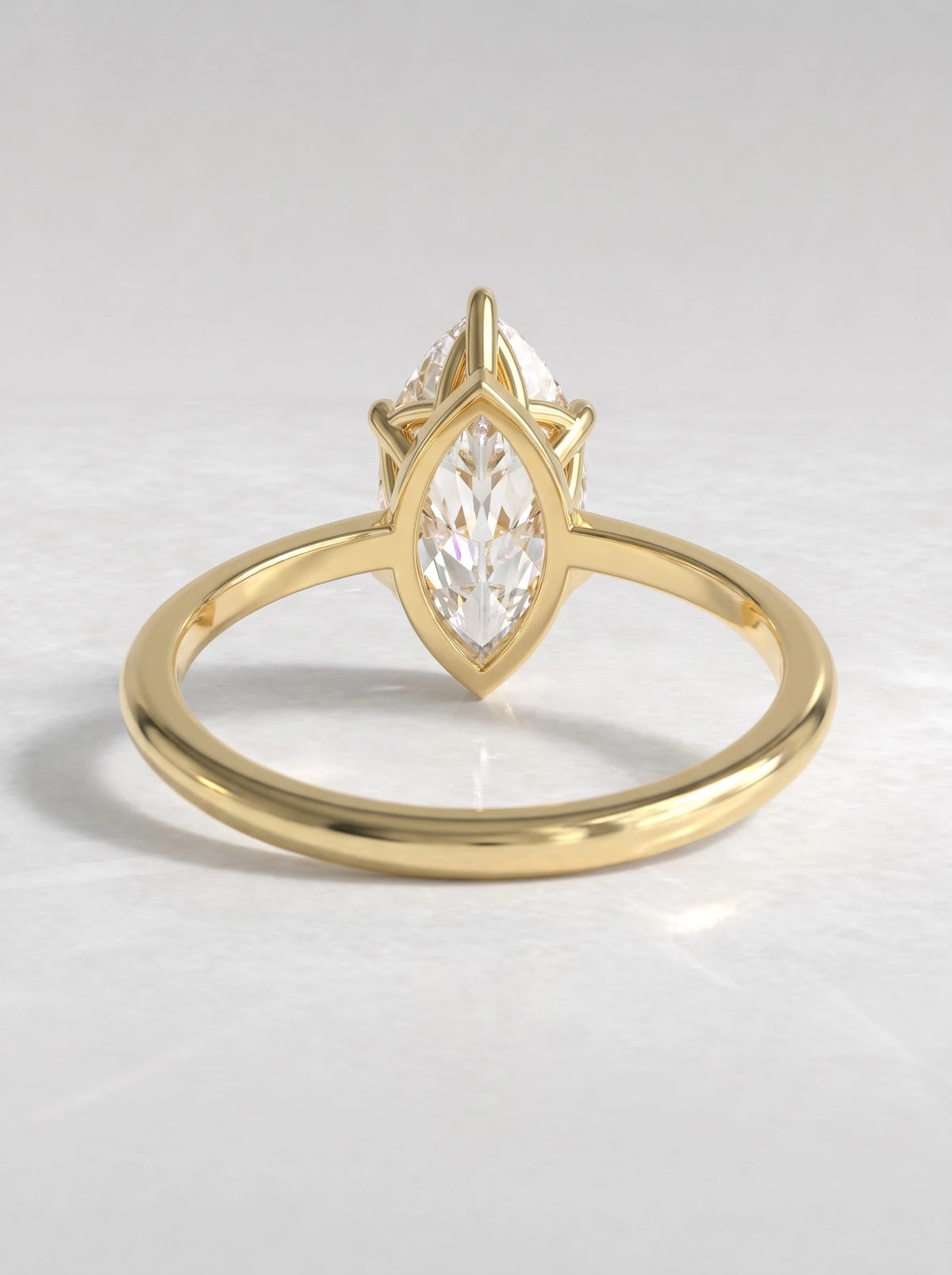 Marquise Cut Lab Grown Diamond Solitaire Engagement Ring - View 4