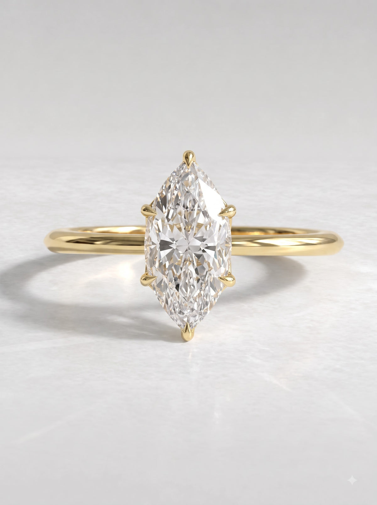Marquise Cut Lab Grown Diamond Solitaire Engagement Ring