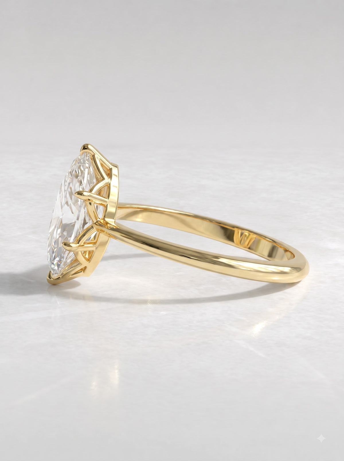 Marquise Cut Lab Grown Diamond Solitaire Engagement Ring - View 3