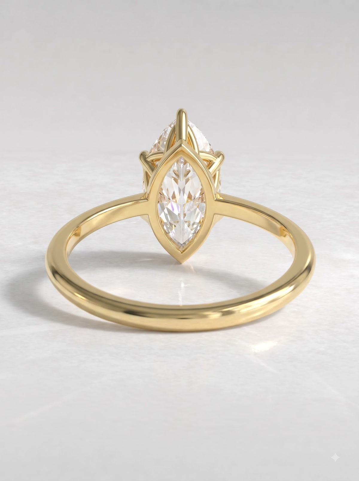 Marquise Cut Lab Grown Diamond Solitaire Engagement Ring - View 4