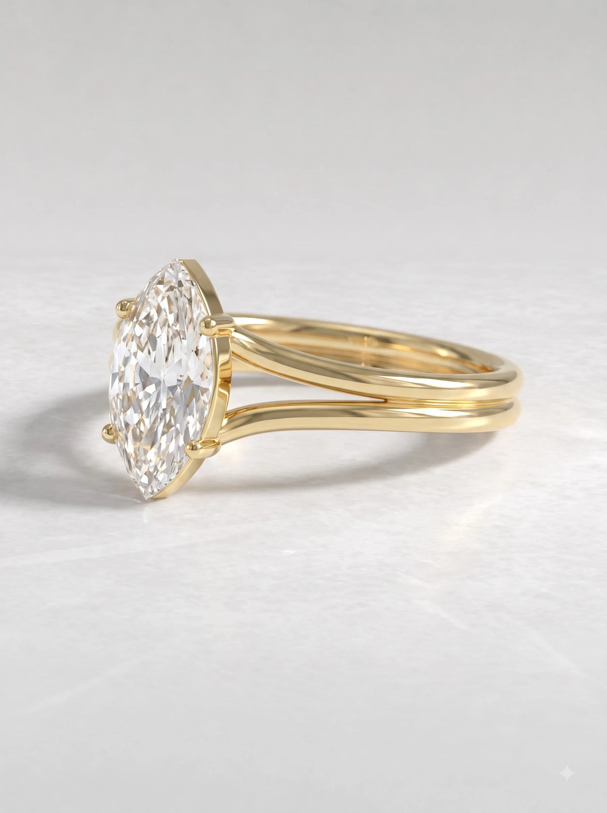 Marquise Cut Lab Grown Diamond Solitaire Engagement Ring - View 2