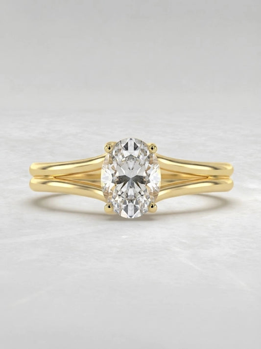 Oval Cut Lab Grown Diamond Solitaire Engagement Ring