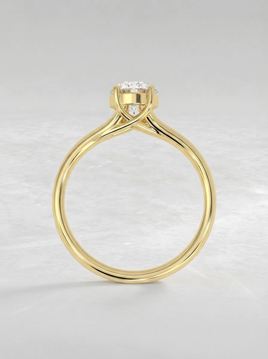 Oval Cut Lab Grown Diamond Solitaire Engagement Ring - View 5