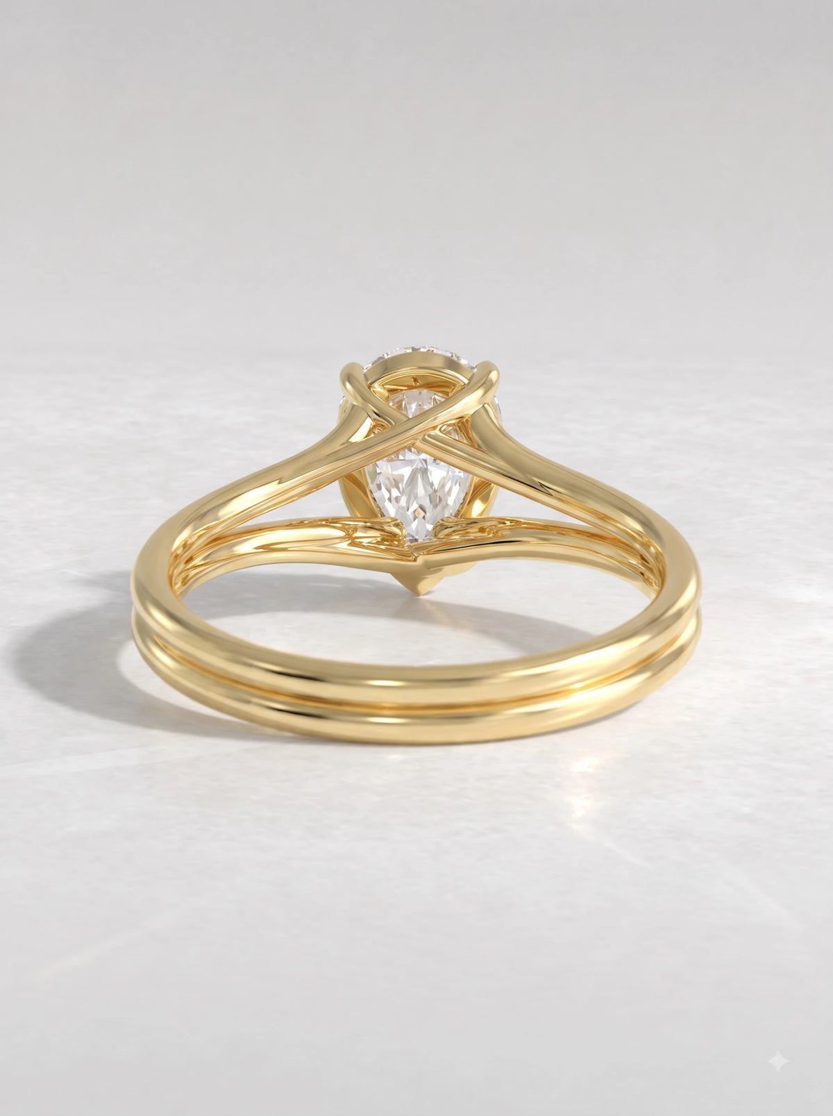 Pear Cut Lab Grown Diamond Solitaire Engagement Ring - View 10