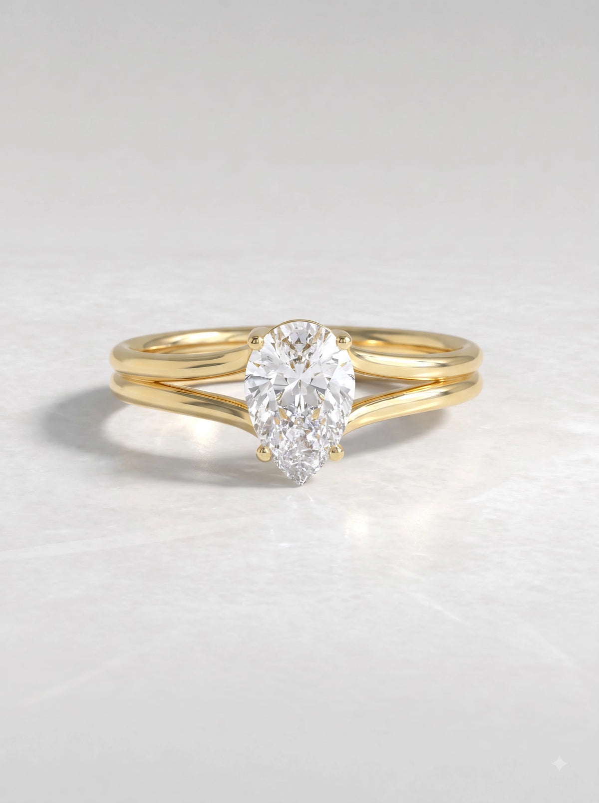 Pear Cut Lab Grown Diamond Solitaire Engagement Ring - View 7