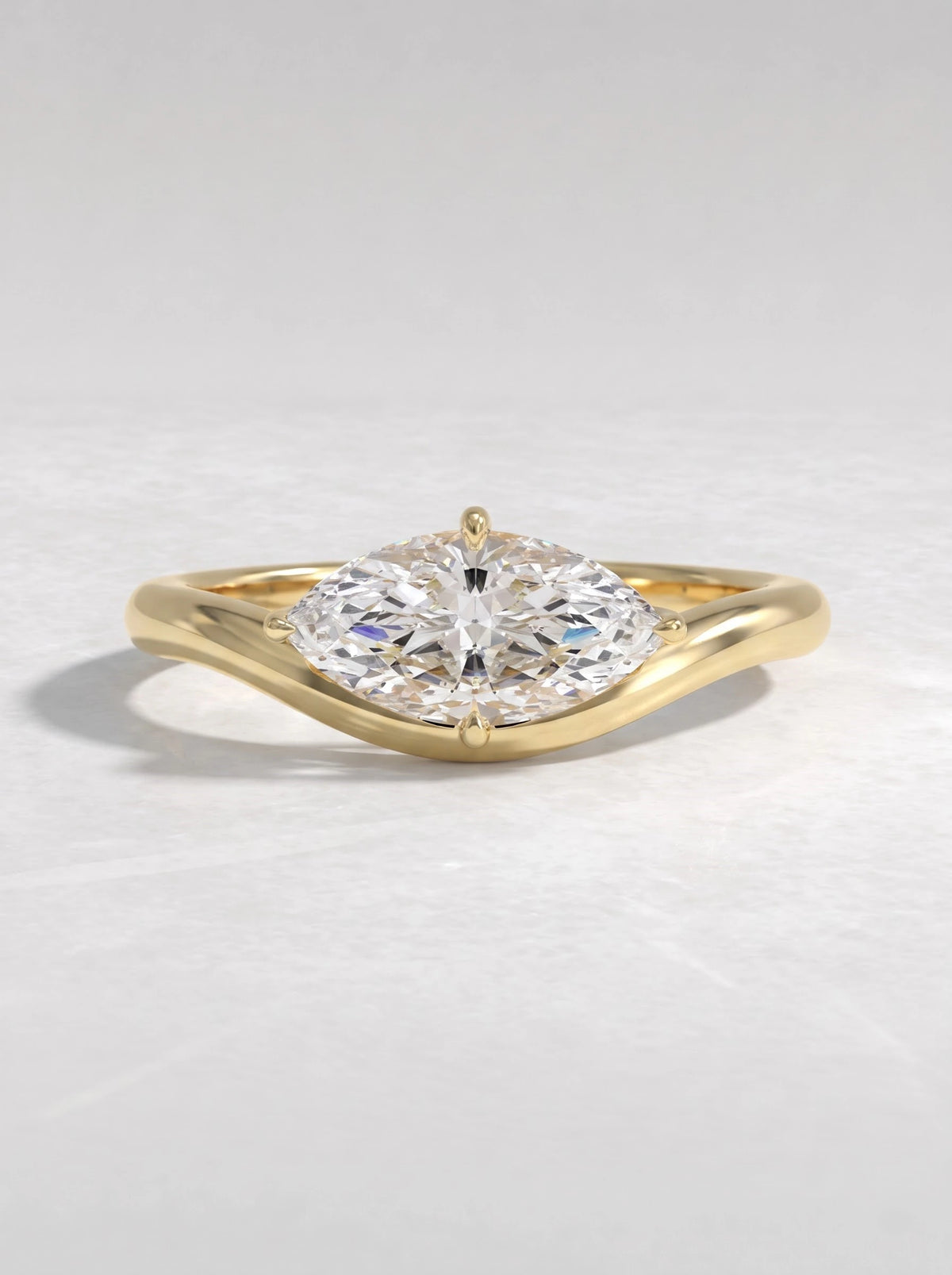 Petite Solitaire Marquise Cut Lab-Grown Diamond Engagement Ring