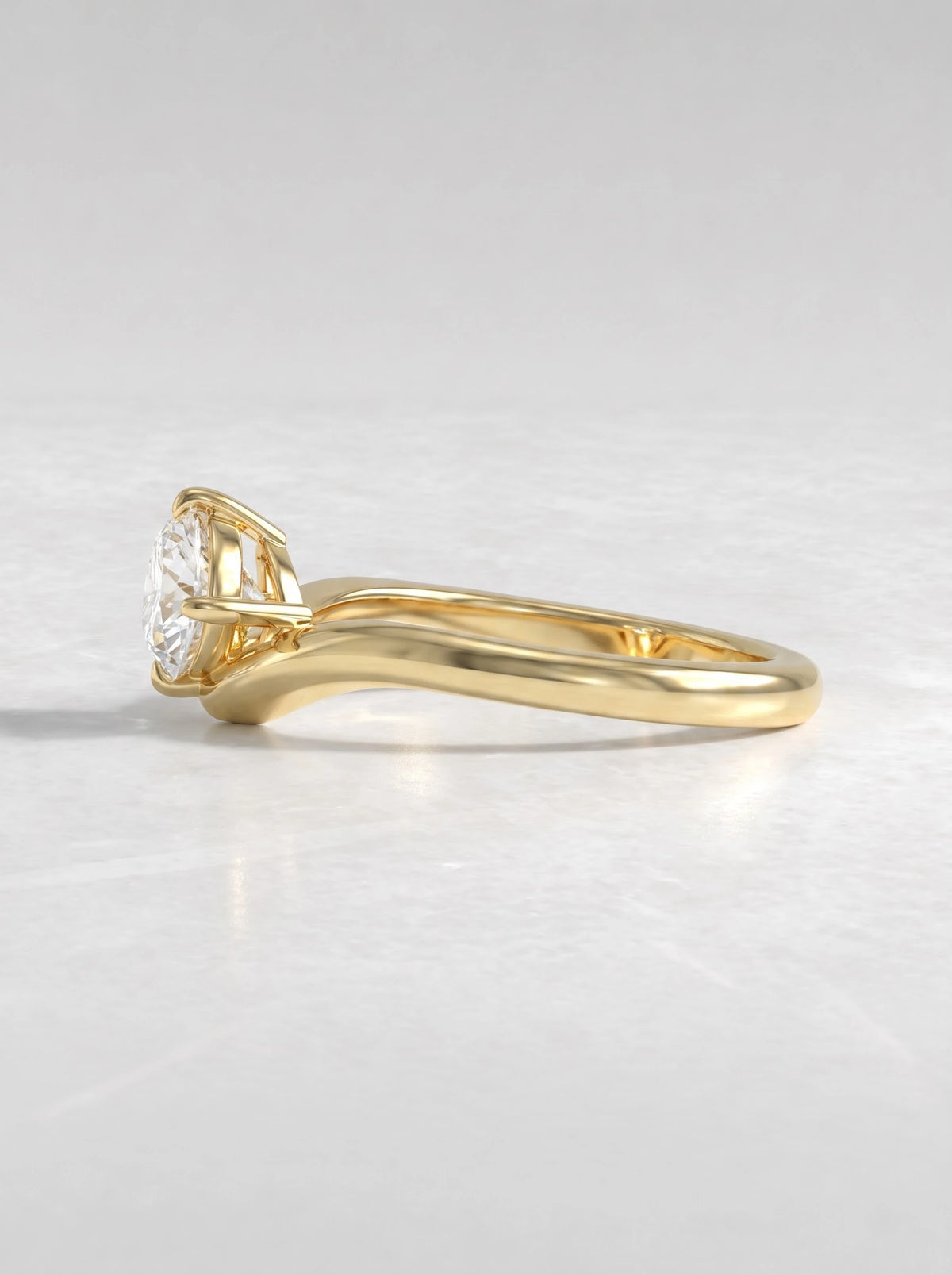 Petite Solitaire Marquise Cut Lab-Grown Diamond Engagement Ring - View 4