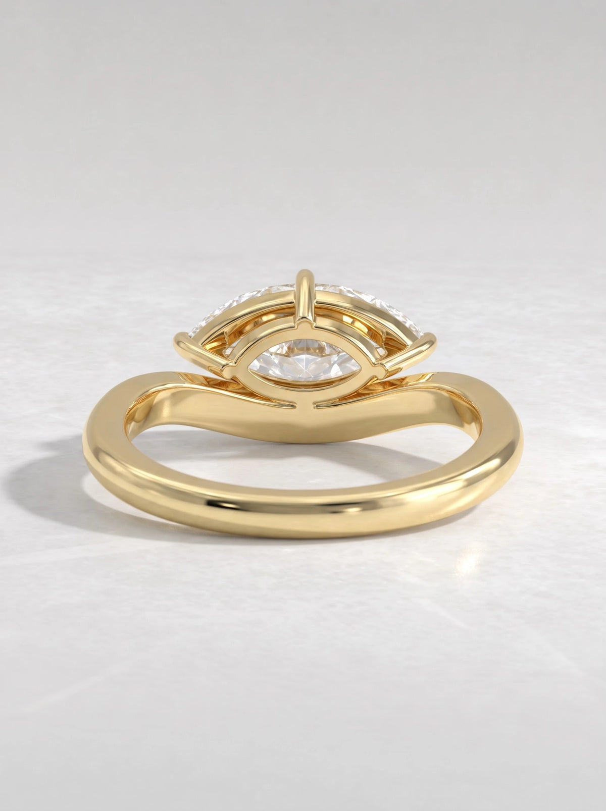 Petite Solitaire Marquise Cut Lab-Grown Diamond Engagement Ring - View 5