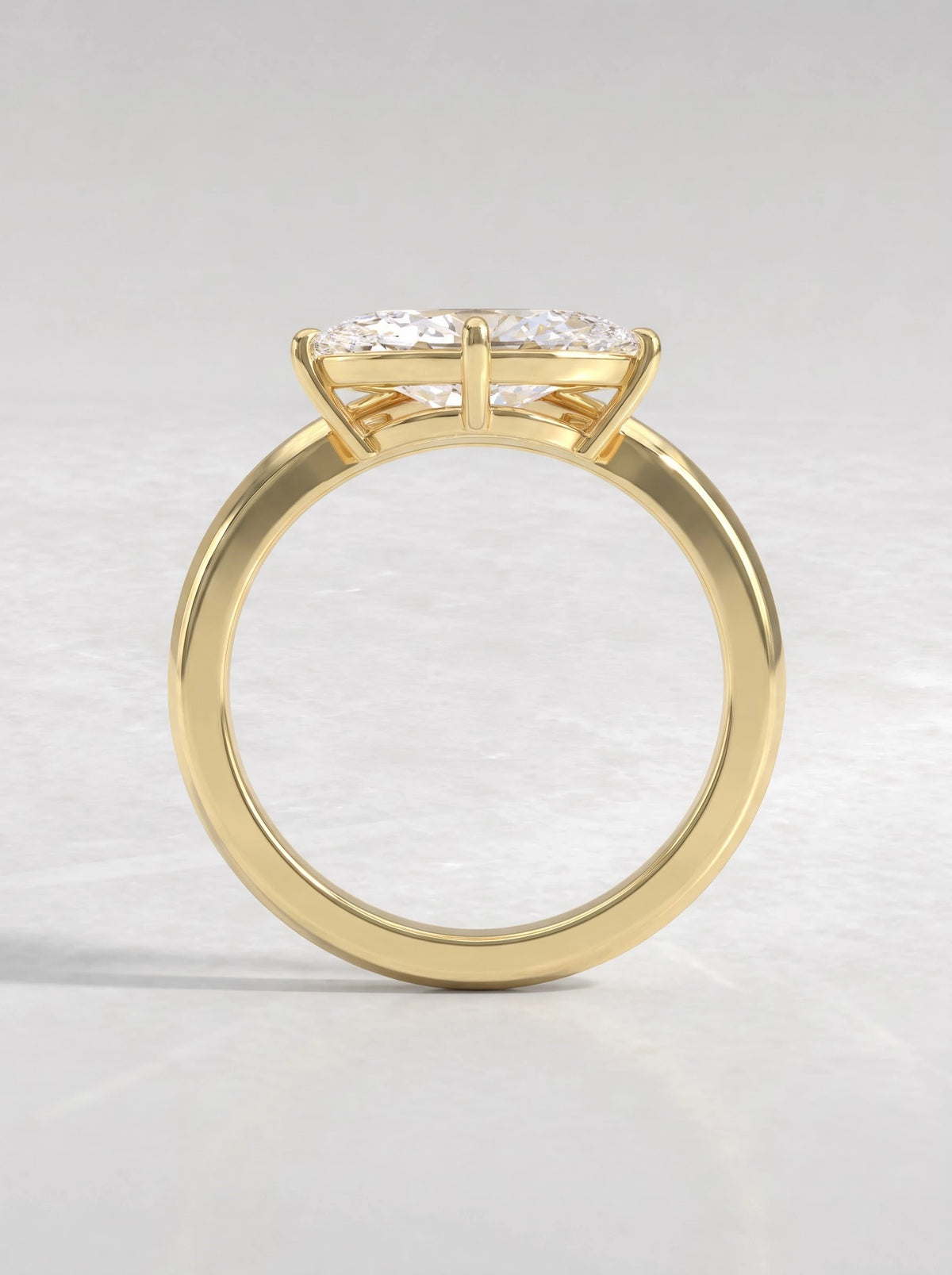Petite Solitaire Marquise Cut Lab-Grown Diamond Engagement Ring - View 6
