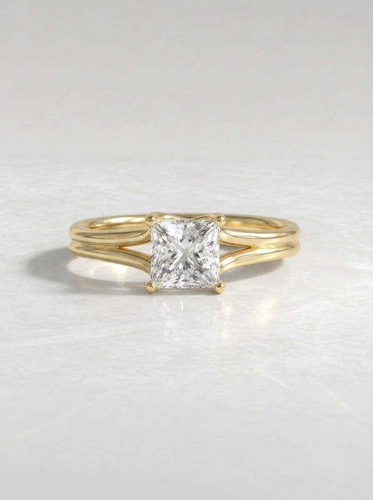 Princess Cut Lab Grown Diamond Solitaire Engagement Ring