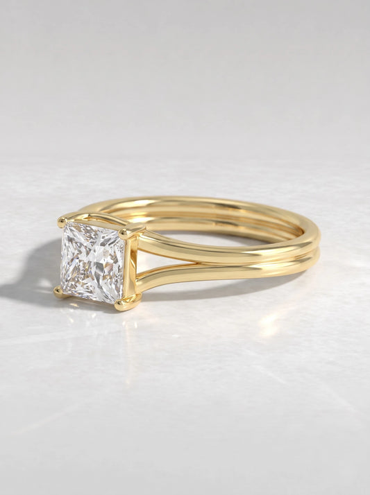 Princess Cut Lab Grown Diamond Solitaire Engagement Ring - View 2