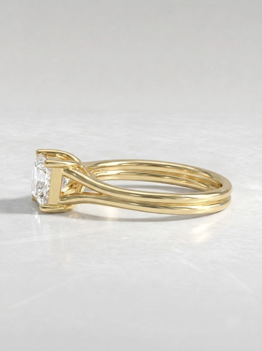 Princess Cut Lab Grown Diamond Solitaire Engagement Ring - View 3